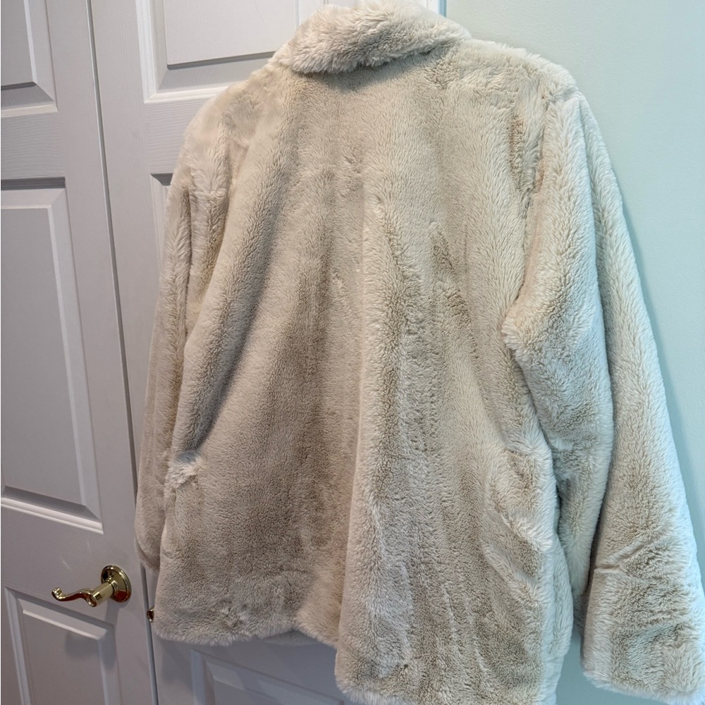 J. Jill Cream Faux Fur Coat - Picture 2 of 9